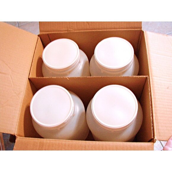 Box 4 Round Plastic Containers 1 Gallon Wide-Mouth Heavy Duty Food Storage Lids - Picture 3 of 8